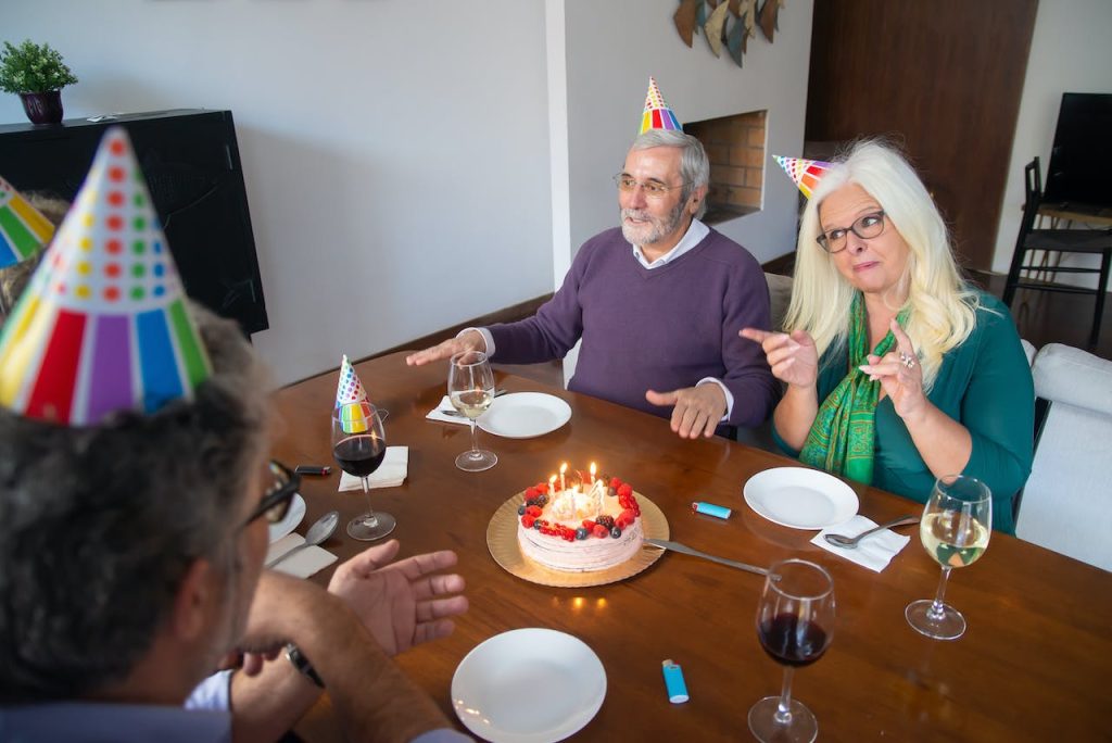 Birthday celebration of the elderly person